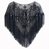 ieftine Șaluri și eșarfe-Retro / vintage Urlați 20 de ani Anii 1920 Costum de petrecere Șaluri Gatsby Charleston Invitat la nuntă Paiete Franjuri Costume de fancy Pentru femei Crăciun Carnaval An Nou Nuntă Invitat la nunta