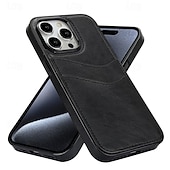 お買い得  iPhone用ケース-電話 ケース 用途 iPhone 16 iPhone 15 Pro Max iPhone 14 13 12 11 Pro Max Mini SE X XR XS Max 8 7 Plus バックカバー 超薄型 黄ばんでいない カード挿入口 レトロ風 TPU PUレザー