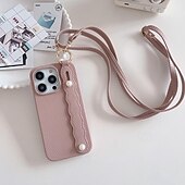 cheap iPhone Cases-Phone Case For iPhone 16 iPhone 15 Pro Max Plus iPhone 14 13 12 11 Pro Max Plus Mini SE for Women Girl with Stand Holder with Lanyard with Wrist Strap Retro TPU PU Leather