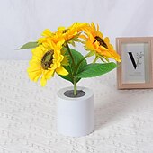 baratos Presente de Dia das Mães para Mulheres-Luz noturna de girassol artificial artesanal, excelente artesanato, luz noturna para quarto, sala de estar, hotel, varanda