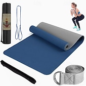 voordelige Anti-stress-tpe6mm tweekleurige yogamat set van vijf stuks voor sport fitness stretching latex 2080 weerstandsriem wordt geleverd met rugzakriem