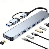 abordables Periféricos de ordenador-Estación de acoplamiento de 8 en 2 concentradores con conjunto de combinación de unidad flash USB