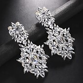 abordables Pendientes-Mujer Pendientes colgantes Geométrico Precioso Importante Diamante Sintético Aretes Joyas Plata / Dorado Para Boda Fiesta 1 Par