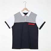 cheap Men&#039;s Classic Polo-Men&#039;s Button Up Polos Cotton Polo Shirt Casual Holiday Lapel Short Sleeve Fashion Basic Color Block Classic Summer Regular Fit White Yellow Burgundy Dark Navy Blue Button Up Polos