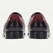 levne Elementární Společenské Boty-pánské společenské boty typu houndstooth a kožené brogue - červené a černé, ideální pro formální události a obchodní oblečení