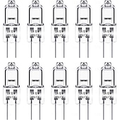 abordables Ampoules LED double broche-10 pièces ampoule halogène g4 10w 12v ampoule de hotte de cuisine blanc chaud 3000k pour chambre salle de bain armoire salon et salle à manger efficacité énergétique