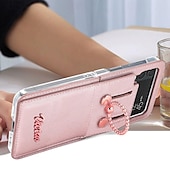 お買い得  サムスン用ケース-電話 ケース 用途 サムスンのギャラクシー Zフリップ6 Z Flip 5 Z Flip 4 Z Flip 3 フリップカバー バンカーリング カード挿入口 耐衝撃 レトロ風 PC PUレザー