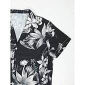 economico Stampa Floreale-Per uomo Floreale Camicia Camicia da campo Manica corta Di tendenza Originale Informale Esterno Informale Giornaliero Primavera estate Collo ripiegabile Bottone giù Nero Bianco Giallo Blu Viola