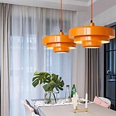 preiswerte Pendelleuchte-LED-Kronleuchter, Deckenleuchte, Macaron, Retro-Aluminium, nordischer Stil, Café-Bar, warmes Licht, 1 Licht, 110–120 V, 220–240 V