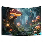 baratos tapeçarias de trippy-Trippy floresta cogumelos pendurado tapeçaria arte da parede grande tapeçaria mural decoração fotografia pano de fundo cobertor cortina casa quarto sala de estar decoração