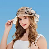 preiswerte Partyhut-Hüte Organza Tee-Party Kentucky Derby Elegant Mit Blumig Kopfschmuck Kopfbedeckung