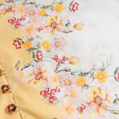 abordables Motif de plantes-Homme Floral Chemise Chemise boutonnée manche longue Décontractées Usage quotidien Sortie Fin de semaine Printemps été Col Mao Imprimer Bouton bas Jaune Rose Claire Bleu Violet