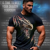 cheap Animal Print T shirts-Men&#039;s Graphic Dragon T shirt Short Sleeve T shirt 3D Print Crew Neck Shirt Designer Casual Street Style Sports Outdoor Holiday Going out Black Purple Spring &amp; Summer Clothing Apparel S M L XL 2XL 3XL