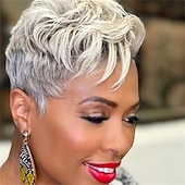 cheap Black &amp; African Wigs-Glueless Short Curly Wigs Natural Looking Synthetic Wigs for Ladies Daily Cosplay Hair Wig