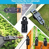 お買い得  キャンプ用品-10 個プッシュプルテントクリップテントアタッチメントクリップ屋外キャンプテントフック防風ストラップバーブクリップ
