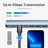 abordables Periféricos de ordenador-Estación de acoplamiento de 8 en 2 concentradores con conjunto de combinación de unidad flash USB