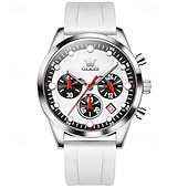 abordables Montres à quartz-Montres pour hommes Olevs 2024 Nouvelle Marque Chronographe Calendrier Indication 24 Heures Montre à Quartz Trois Yeux Six Aiguilles Étanche Montre de Sport pour Hommes