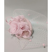 billige Coiffer-fascinators Hodeplagg Nett slørhatt Bryllup Damenes dag Med Kasket Blomster Hodeplagg Hodeplagg