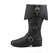 cheap Footwear-Retro Vintage Medieval Renaissance Shoes Flat Jazz Boots Ren Faire Pirate Viking Crusader Men&#039;s Celtic Pirate Halloween Carnival Masquerade LARP Ren Faire Adults Shoes