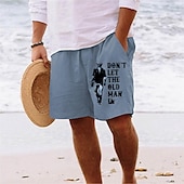 baratos Feriado-Homens Trevo de Quatro Folhas Calção Shorts de verão Shorts de praia Cintura Média Havaiana Casual Feriado Dia de São Patrício Com Cordão Cintura elástica Imprimir Designer Roupa