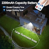 abordables Farolas-1 foco solar de 228 LED para exteriores, luces solares de pared divididas, sensor de movimiento, 3 modos de iluminación desde el anochecer hasta el amanecer, lámpara de pared impermeable IP65 con control remoto.