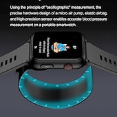 tanie Smartwatche-696 TK63 Inteligentny zegarek 1.91 in Inteligentny zegarek Bluetooth EKG + PPG Monitorowanie temperatury Krokomierz Kompatybilny z Android iOS Męskie Odbieranie bez użycia rąk Powiadamianie o