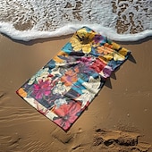 cheap Beach Towel Sets-Patchwork Floral Beach Towel,Beach Towels for Travel, Quick Dry Towel for Swimmers Sand Proof Beach Towels for Women Men Girls Kids, Cool Pool Towels Beach Accessories Absorbent Towel