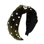 abordables Accessoires de coiffure-bandeaux de perles pour femmes, bandeau de perles antidérapants, larges nœuds supérieurs, bandeau noir, blanc, or rose avec perles, accessoires de cheveux pour femmes et filles, cadeaux quotidiens de