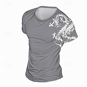 cheap Skull &amp; Bone-Men&#039;s Graphic Dragon T shirt Tee Top Short Sleeve T shirt 3D Print Crew Neck Shirt Daily Designer Casual Sports Outdoor Holiday Going out Black Burgundy Gray Spring &amp; Summer Clothing Apparel S M L XL