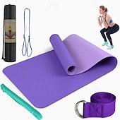 voordelige Anti-stress-tpe6mm tweekleurige yogamat set van vijf stuks voor sport fitness stretching latex 2080 weerstandsriem wordt geleverd met rugzakriem