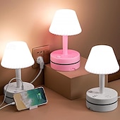 abordables electrodomésticos-Portalámparas de escritorio, lámpara de escritorio LED, luz de noche junto a la cama con enchufe que se puede utilizar en múltiples funciones. 3 tipos de luces ajustables. 3 * enchufe 2 * interfaz usb