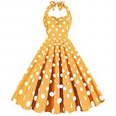 cheap Dresses-Retro Vintage 1950s Rockabilly Dress Swing Dress Polka dots Women&#039;s Carnival Masquerade Daily Wear Bachelorette Party Adults Dress Homecoming Dresses