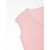 cheap Plain tee-T Shirt Tank Women&#039;s Black White Yellow Plain Basic Daily Daily V Neck Regular Fit S
