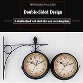 economico Decorazioni da parete-orologio da parete retrò fronte-retro stile antico europeo creativo classico orologi da parete soggiorno all'aperto camera da letto studio decorazione della parete 5 pollici