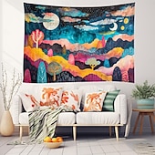 Χαμηλού Κόστους ταπετσαρίες τέχνης-αισθητική πολύχρωμη κρεμαστή ταπετσαρία στο βουνό τέχνη τοίχου μεγάλη ταπετσαρία τοιχογραφία διακόσμηση φωτογραφία σκηνικό κουβέρτα κουρτίνα σπίτι υπνοδωμάτιο διακόσμηση σαλονιού