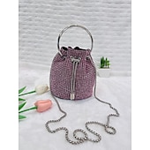 levne Psaníčka a kabelky na večer-Dámské Psaníčko Večerní Bag PU kůže Svatebnívečírek Řetízek Velká kapacita Multi Carry Pevná barva Stříbrná Šampaňská zlatá Černá