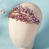 abordables Haarstyling-Zubehör-Crown Tiaras Headbands Headpiece Rhinestone Alloy Wedding Cocktail Luxury Retro With Rhinestone Crystals Headpiece Headwear