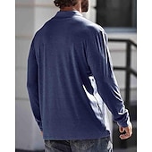preiswerte Klassisches Poloshirt für Herren-Herren Poloshirt aus Baumwolle Golfhemd Arbeit Casual Kargen Langarm Basic Modern Glatt Taste Tasche Frühling &amp; Herbst Regular Fit Dunkelrot Wein Aprikose Dunkelgrau Wasserblau Schwarz Poloshirt aus