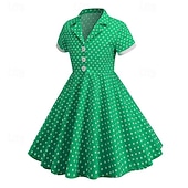 cheap Dresses-1950s Retro Vintage Rockabilly Dress Flare Dress Polka dots Fancy Dress Girls' Christmas Halloween Carnival Prom Event / Party Cocktail Party Kid's Dress Homecoming Dresses