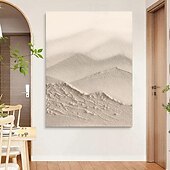 levne Krajinomalby-3d velká béžová texturovaná olejomalba ruční abstraktní plátno umění olejomalba velká malba wabisabi nástěnná malba tlustá texturovaná akrylová horská malba krajiny olejomalba