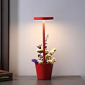 cheap Table Lamps-Cordless Table Lamp  with Flower Basket Design  3-Levels Brightness Stepless Dimming Table Light Rechargeable Battery Powered LED Desk Lamp for Restaurant/Home/Patio