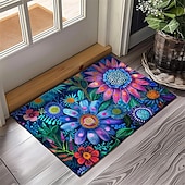 cheap Doormats-Pointillism Flowers Doormat Floor Mats Washable Rugs Kitchen Mat Non-Slip Oil Proof Rug Indoor Outdoor Mat Bedroom Decor Bathroom Mat Entrance Rug