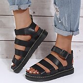 abordables Sandales Décontractées-Femme Sandales Chaussures romaines Sandales de pêcheur Extérieur du quotidien Talon Plat Bout ouvert Décontractées Minimalisme Faux Cuir Vin Noir Blanche