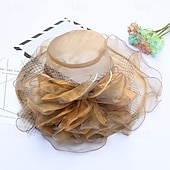 ieftine pălării de petrecere-Palarie organza Oficial Plajă Elegant Cu Funde Diadema Articole Pentru Cap
