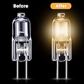 abordables Ampoules LED double broche-10 pièces ampoule halogène g4 10w 12v ampoule de hotte de cuisine blanc chaud 3000k pour chambre salle de bain armoire salon et salle à manger efficacité énergétique