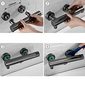 رخيصةأون حنفيات المطبخ LED-حنفية حوض الاستحمام - الحديث المعاصر مطلي تركيب الحائط صمام سيراميكي Bath Shower Mixer Taps