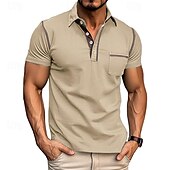 preiswerte Klassisches Poloshirt für Herren-Herren Poloshirt aus Baumwolle Golfhemd Arbeit Casual Kargen Kurzarm Basic Modern Farbblock Patchwork Taste Frühling Sommer Regular Fit Wein Dunkelgrau Schwarz Weiß Königliches Blau Grün Poloshirt