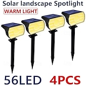 お買い得  屋外スポットライト-4本 2個 1個 50 W LEDソーラーライト 多機能 ソーラー駆動 赤外線センサー 温白色 ホワイト 3.7 V # LEDビーズ