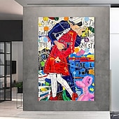 cheap People Paintings-Banksy Style Astronaut oil painting Pop Art Graffiti art Oil Painting 100% HandMade street art Oil Painting Astronaut pop art Oil Painting