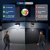 baratos Luzes de rua-Luz solar externa de 1 unidade com sensor de movimento, 185 led, luz solar externa de 3 modos, 1800mah, ip65, à prova d&#039;água, luz de parede externa para jardim, pátio, garagem, porta da frente, piscina, degraus, cerca